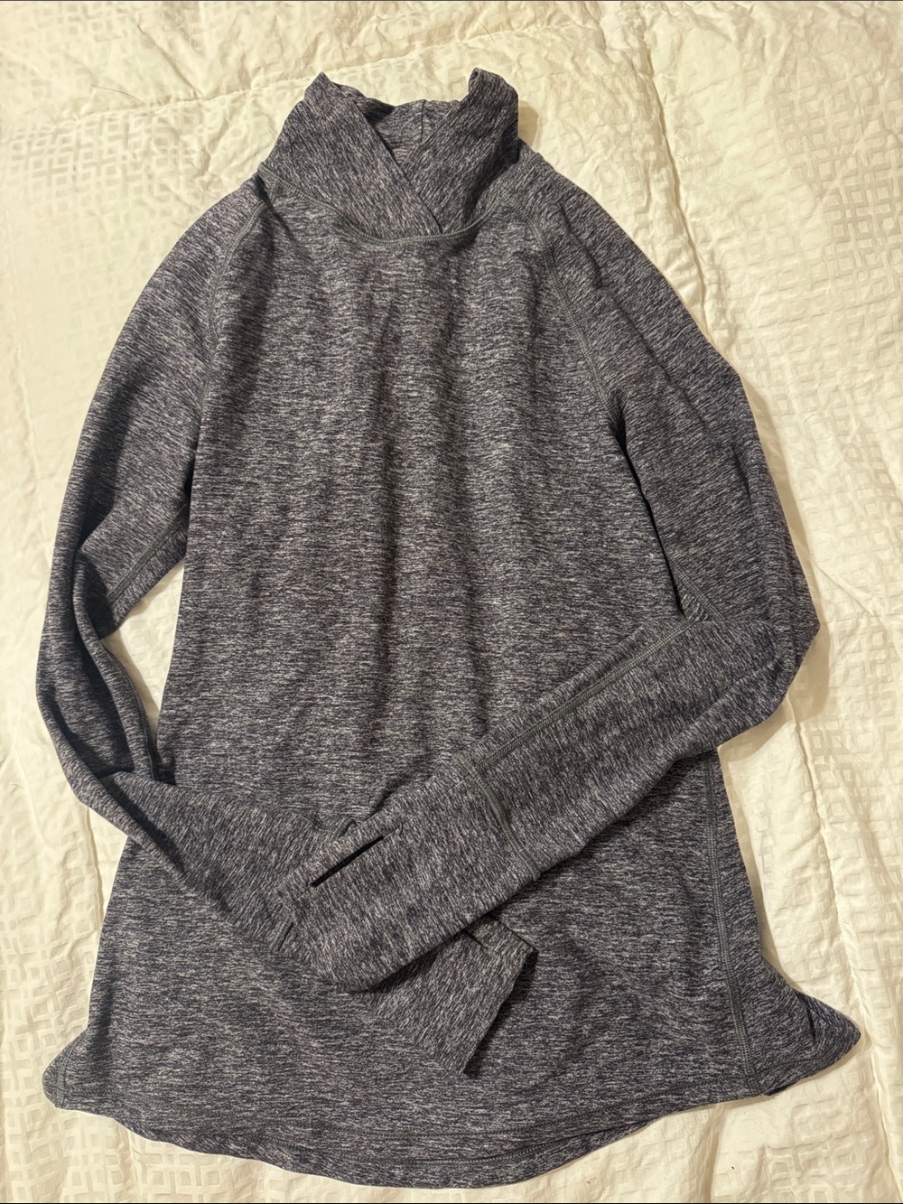 lululemon heathered Charcoal Cowl Neck Pullover